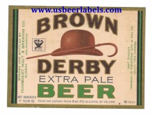  Brown Derby Extra Pale Beer Label