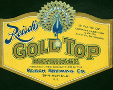 Reisch's Gold Top Beverage Beer Label Reisch's Gold Top Beverage Beer Label