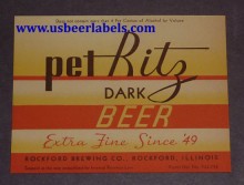  Pet Ritz Dark Beer Beer Label