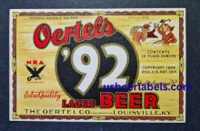  Oertels 92 Lager Beer Label