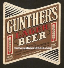  Gunther Lager Beer Label