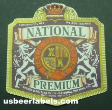  National Premium Beer Label