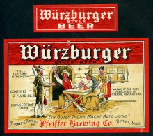  Pfeiffer Wurzburger Beer Label