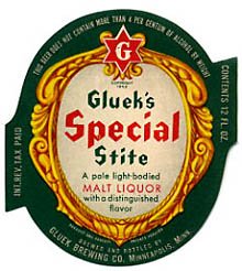  Glueks Special Stite Malt Liquor Beer Label