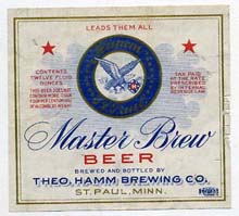 Hamms Master Brew Beer Label Hamms Master Brew Beer Label