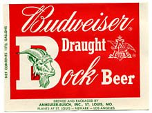  Budweiser Draught Bock Beer Label