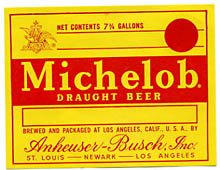  Michelob Draught Beer Label