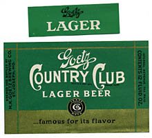  Goetz Country Club Lager Beer Label