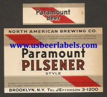  Paramount Pilsener Beer Label