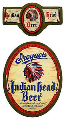  Iroquois Indian Head Beer Label