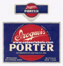 Iroquois Porter Beer Label Iroquois Porter Beer Label