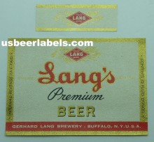 Langs Premium Beer Label Langs Premium Beer Label