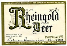  Rheingold Beer Label