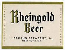  Rheingold Beer Label