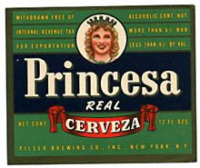  Princesa Real Cerveza Beer Label