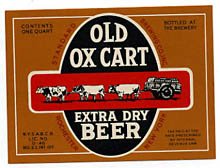  Old Ox Cart Extra Dry Beer Label