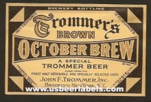  Trommers October Brew Beer Label