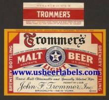 Trommers Malt Beer Label Trommers Malt Beer Label