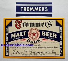  Trommers Dark Malt  Beer Label