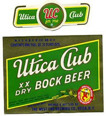  Utica Club Dry Bock Beer Label