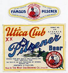  Utica Club Dry Pilsener Beer Label