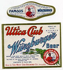  Utica Club Wurzburger Beer Label