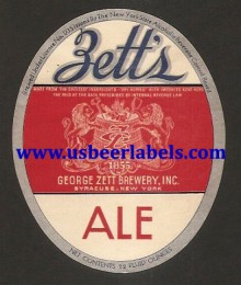  Zetts Ale Beer Label