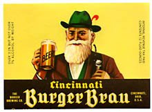  Cincinnati Burger Brau Beer Label
