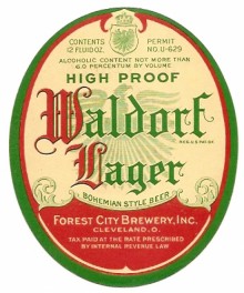  Waldorf Lager Bohemian Beer Label