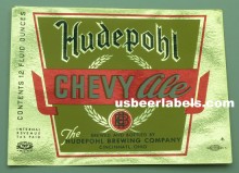  Hudepohl Chevy Ale Beer Label