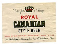  Royal Canadian Style Beer Label