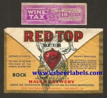  Red Top Bock Beer Beer Label