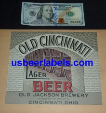  Old Cincinnati Lager Beer Label