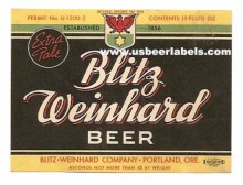  Blitz Weinhard Beer Label