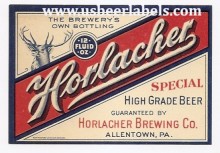  Horlacher Special High Grade Beer Label