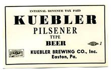  Kuebler Pilsener Type Beer Label