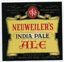  Neuweilers Indian Pale Ale Beer Label