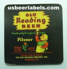  Old Reading Pilsner Beer Label