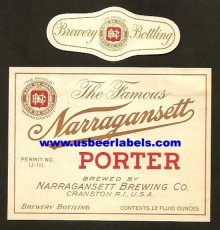  Narragansett Porter Beer Label