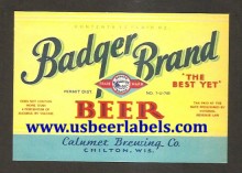  Badger Brand Beer Label