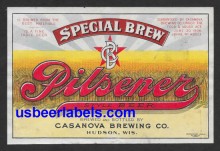  Special Brew Pilsener Beer Label