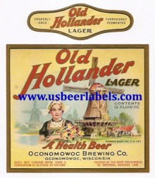  Old Hollander Lager Beer Label