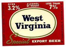  West Virginia Special Export Beer Label
