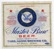  Hamms Master Brew Beer Label