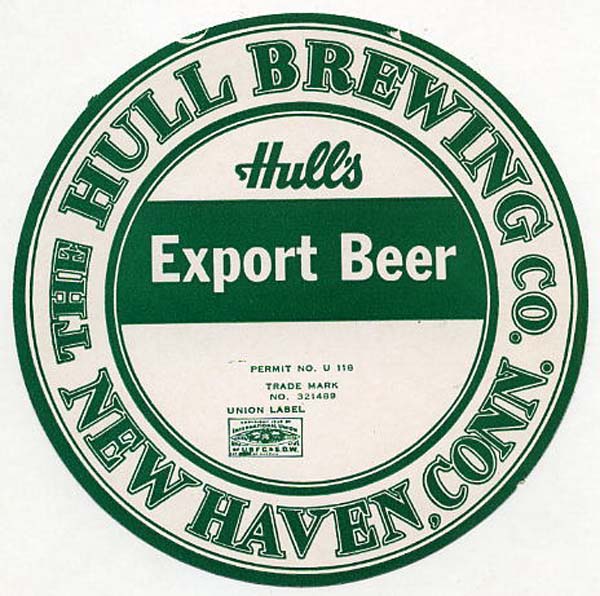Hulls Export Beer Label, New Haven, CT