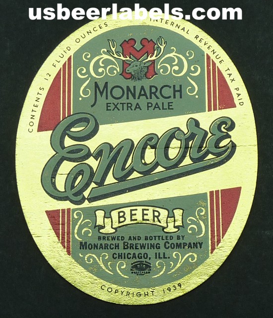 Encore Beer Label, Chicago, IL