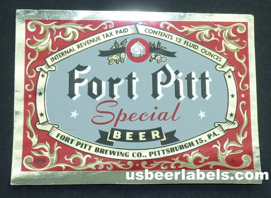 Fort Pitt Special Beer Label Pittsburgh PA Fort Pitt Special Beer Label Pittsburgh PA