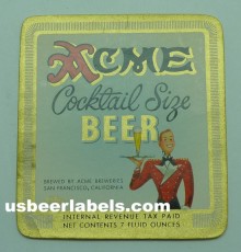  Acme Cocktail Size Beer Label