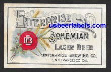  Enterprise Bohemian Lager Beer Label