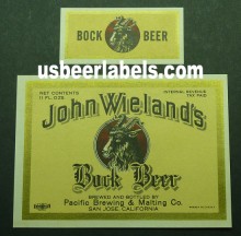 John Weilands Bock Beer Label John Weilands Bock Beer Label
